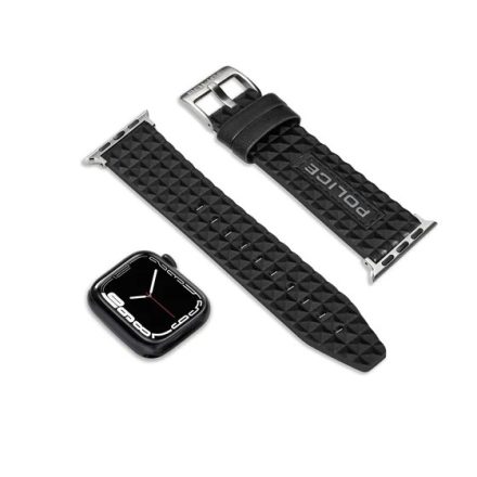 Police Pyramid fekete bőr Apple Watch szíj 20 mm